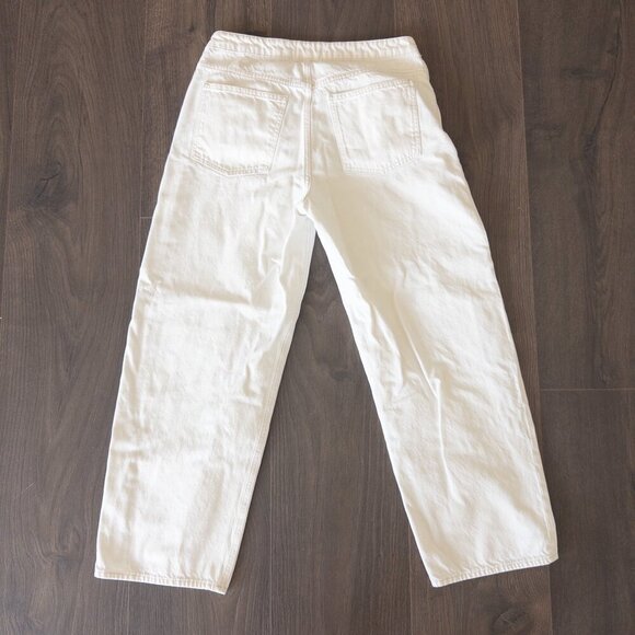 FRAME Angled Zipper Long Barrel Jeans in White Size 30 - Picture 10 of 14